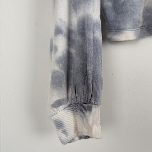Wild Fable Gray‎ and White Tie Dyed Mock Neck Cropped Sweatshirt Size Large NWT - Picture 5 of 9